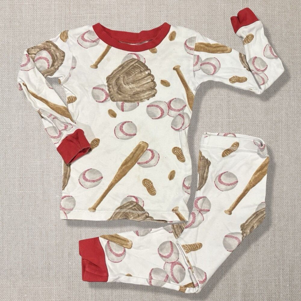 Burt’s Bees Baby Baseball Organic Cotton Pajama Set 24M Sports Play